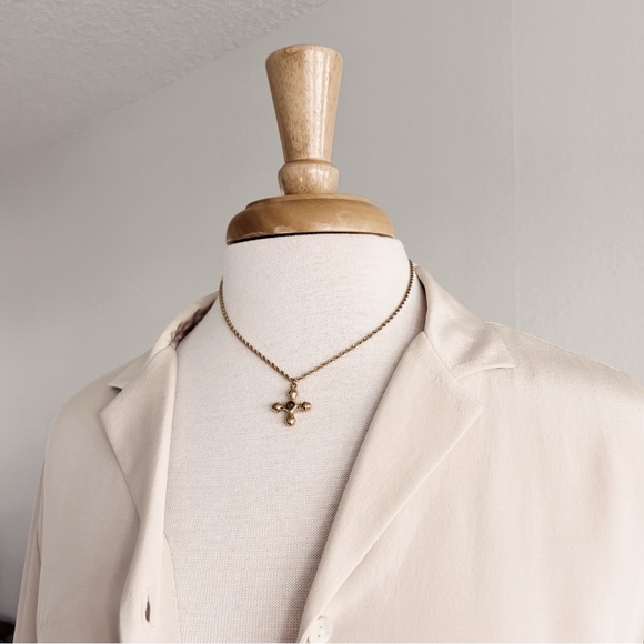 100% SILK BUTTON DOWN VINTAGE TOP #0352 - Picture 5 of 9